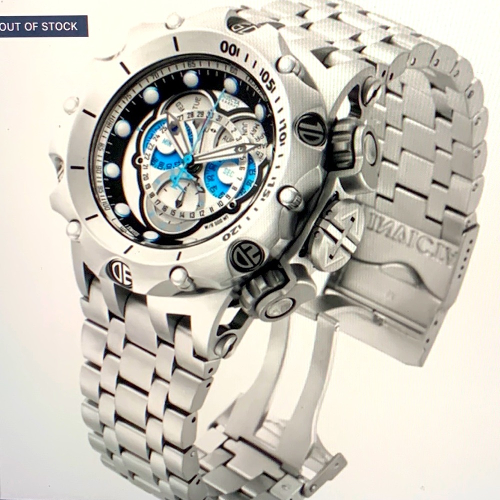 Invicta Hybrid Reserve Chronograph Silver and Black Dial Stainless Steel Watch